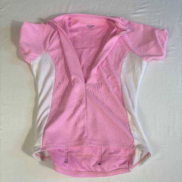 Pink and White Fitted Polo Jersey - Picture 6 of 10